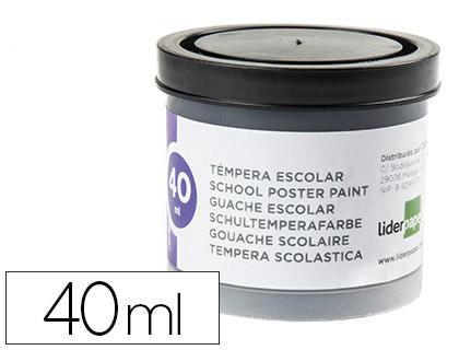 LIDERPAPEL - TEMPERA ESCOLAR 40 ML NEGRO (Ref.TP65)
