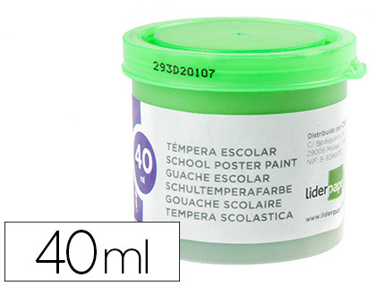 LIDERPAPEL - TEMPERA ESCOLAR 40 ML VERDE CLARO (Ref.TP69)