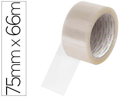 Q-CONNECT - CINTA ADHESIVA POLIPROPILENO TRANSPARENTE 66 MT X 75 MM PARA EMBALAJE (Ref.KF11210)