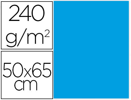 LIDERPAPEL - CARTULINA 50X65 CM 240G/M2 AZUL TURQUESA PAQUETE DE 25 UNIDADES (Ref.CX80)