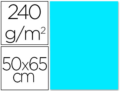 LIDERPAPEL - CARTULINA 50X65 CM 240G/M2 CELESTE PAQUETE DE 25 UNIDADES (Ref.CX83)