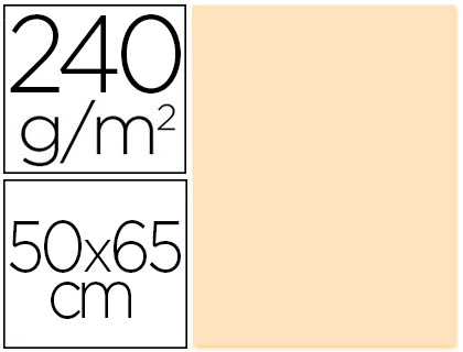 LIDERPAPEL - CARTULINA 50X65 CM 240G/M2 CREMA PAQUETE DE 25 UNIDADES (Ref.CX84)