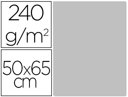 LIDERPAPEL - CARTULINA 50X65 CM 240G/M2 GRIS PAQUETE DE 25 UNIDADES (Ref.CX86)