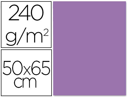 LIDERPAPEL - CARTULINA 50X65 CM 240G/M2 PURPURA PAQUETE DE 25 UNIDADES (Ref.CX95)