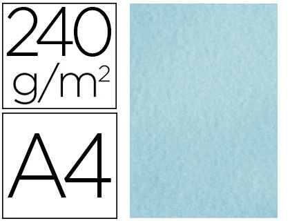 LIDERPAPEL - PAPEL COLOR PERGAMINO A4 240G/M2 AZUL PACK DE 25 HOJAS (Ref.PW18)