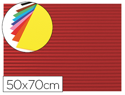 LIDERPAPEL - GOMA EVA ONDULADA 50X70CM 2,2MM DE ESPESOR ROJO (Ref.GC02)
