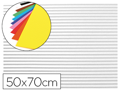 LIDERPAPEL - GOMA EVA ONDULADA 50X70CM 2,2MM DE ESPESOR BLANCO (Ref.GC08)