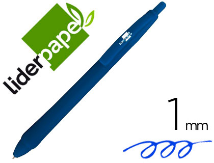 LIDERPAPEL - BOLIGRAFO GUMMY TOUCH RETRACTIL 1,0 MM TINTA AZUL (Ref.BO07)