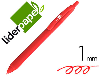 LIDERPAPEL - BOLIGRAFO GUMMY TOUCH RETRACTIL 1,0 MM TINTA ROJA (Ref.BO09)