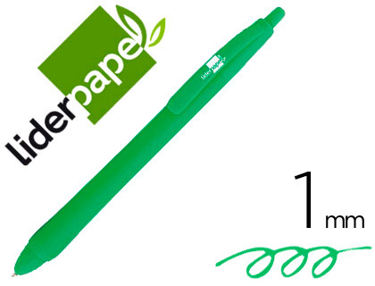 LIDERPAPEL - BOLIGRAFO GUMMY TOUCH RETRACTIL 1,0 MM TINTA VERDE (Ref.BO10)