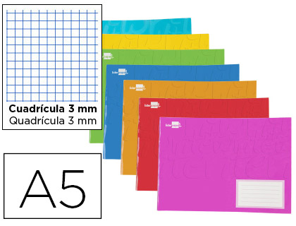 LIDERPAPEL - LIBRETA WRITE A5 APAISADA 32H 60G/M2 CUADRO 3 MM CON MARGEN (Ref.LB62)