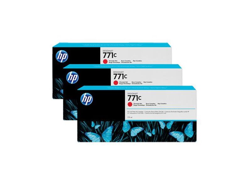 HP ( HEWLETT PACKARD ) - Cartuchos ORIGINALES Inyección De Tinta 771C Rojo Pack 3 (Ref.B6Y32A)