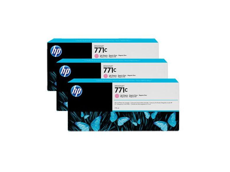 HP ( HEWLETT PACKARD ) - Cartuchos ORIGINALES Inyección De Tinta 771C Magenta Claro Pack 3 (Ref.B6Y35A)