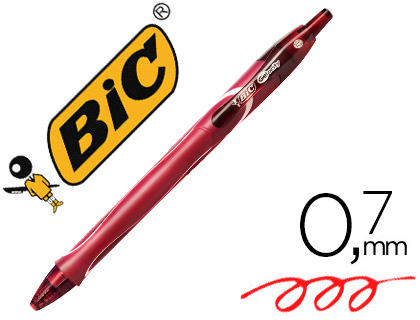 BIC - BOLIGRAFO GELOCITY QUICK DRY RETRACTIL TINTA GEL ROJO PUNTA DE 0,7 MM (Ref.949874)