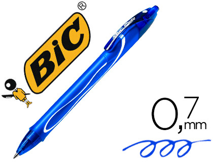 BIC - BOLIGRAFO GELOCITY QUICK DRY RETRACTIL TINTA GEL AZUL PUNTA DE 0,7 MM (Ref.950442)