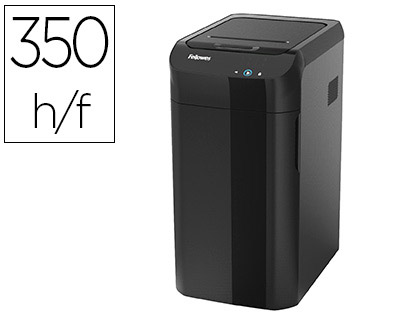 FELLOWES - DESTRUCTORA DE DOCUMENTOS AUTOMAX 350C CAPACIDAD DE CORTE 350 HOJAS PARTICULAS DESTRUYE GRAPAS (Ref.4964101)