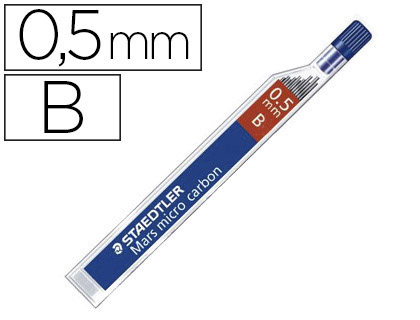 STAEDTLER - MINAS MARS MICRO GRAFITO 0,5mm "B" TUBO 12unid. (Ref.250 05-B)