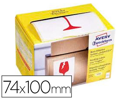 AVERY - ETIQUETA ADHESIVA FRAGIL 74X100 MM ROLLO DE 200 UNIDADES (Ref.7251)