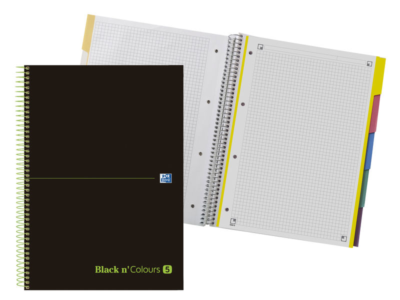 OXFORD - Cuaderno 5/C Pestañas Tapa Extra Dura A4+100H 5X5 Verde (Ref.400088331)