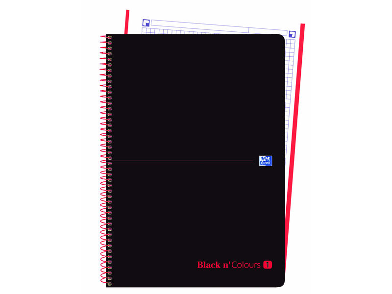 OXFORD - Cuaderno 1T Plástico A4+80H 5X5 Rojo (Ref.400088241)