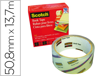 SCOTCH - CINTA ADHESIVA 845 BOOK TAPE 50,8MMX13,7 MT (Ref.70016014659)