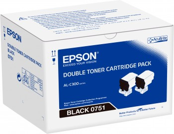 EPSON - Doble cartucho de tóner negro 7.3kx2 (Ref.C13S050751)