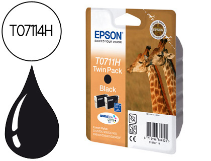 EPSON - Cartuchos ORIGINALES Inyección De Tinta INY T0711H NG PK2 (Ref.C13T07114H10)