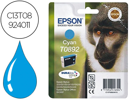 EPSON - Cartuchos ORIGINALES Inyección De Tinta INY T0892 CY 0,17K (Ref.C13T08924011)