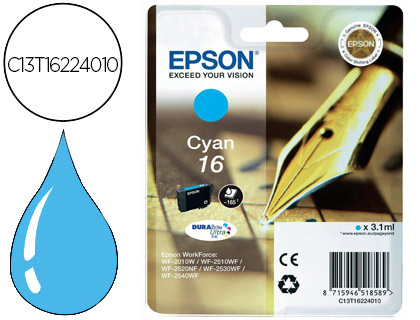 EPSON - Cartuchos ORIGINALES Inyección De Tinta INY CI DURA16 165P (Ref.C13T16224012)