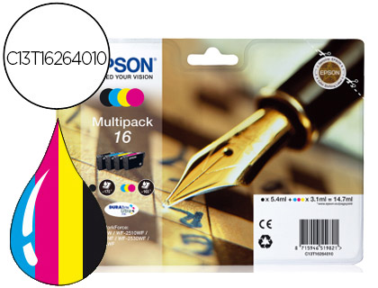 EPSON - Cartuchos ORIGINALES Inyección De Tinta INY NG/Y/C/MG DU16 (Ref.C13T16264012)