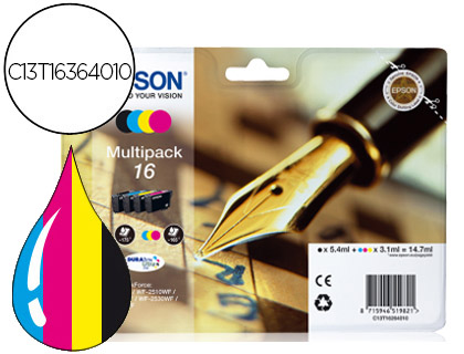 EPSON - Cartuchos ORIGINALES Inyección De Tinta INY PK-4 CMAN 16XL (Ref.C13T16364012)