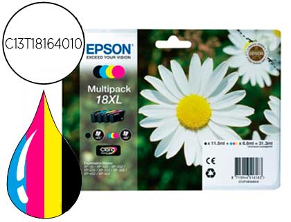 EPSON - Cartuchos ORIGINALES Inyección De Tinta INY PK-4 CMAN 18XL (Ref.C13T18164012)