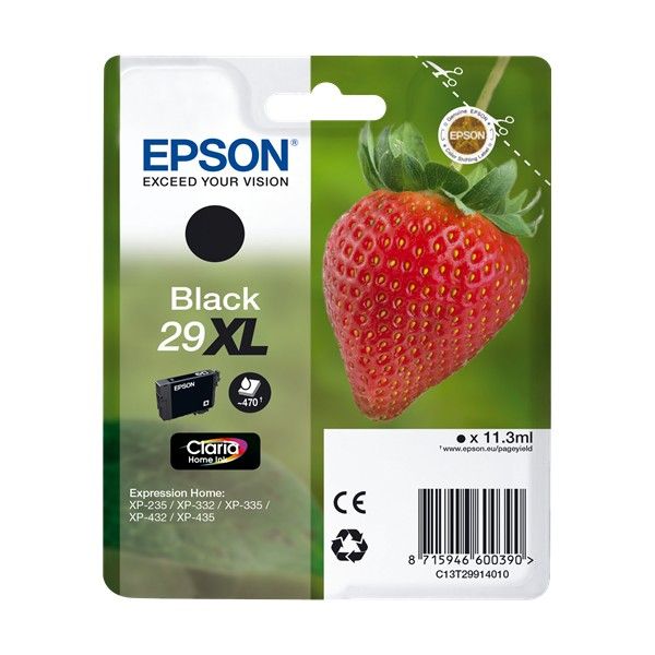 EPSON - Cartuchos Inyección Tinta ORIGINALES 29XL NEGRO 470pág. (Ref.C13T29914012)