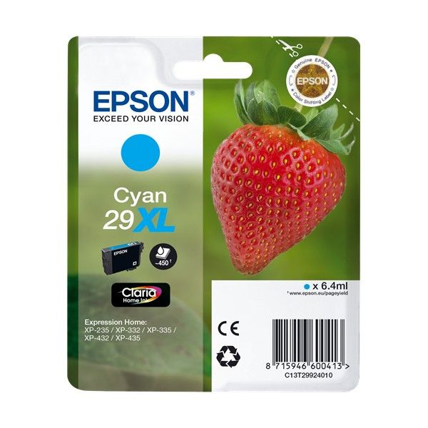 EPSON - Cartuchos Inyección Tinta ORIGINALES 29XL CIAN 450pág. (Ref.C13T29924012)