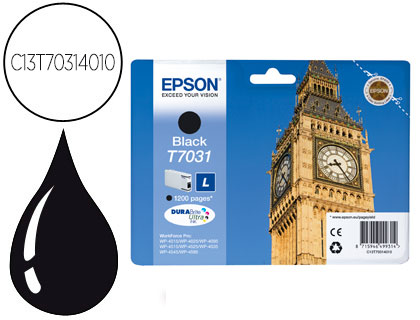 EPSON - Cartuchos ORIGINALES Inyección De Tinta T7031 NEGRO 1,2K (Ref.C13T70314010)