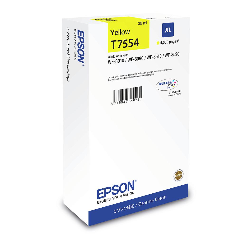 EPSON - Cartuchos ORIGINALES Inyección De Tinta T7554XL AMARILLO (Ref.C13T755440)