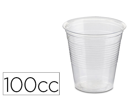 VASO DE PLASTICO TRANSPARENTE 100 CC PAQUETE DE 100 UNIDADES 