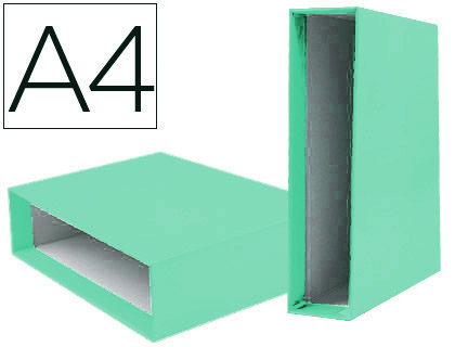 LIDERPAPEL - CAJA ARCHIVADOR DE PALANCA CARTON DIN A4 DOCUMENTA LOMO 75 MM VERDE CLARO (Ref.CZ33)
