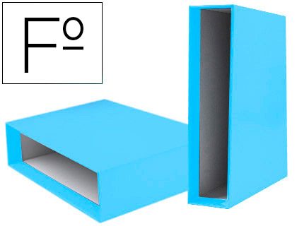 LIDERPAPEL - CAJA ARCHIVADOR DE PALANCA CARTON FOLIO DOCUMENTA LOMO 75 MM CELESTE (Ref.CZ34)