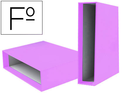 LIDERPAPEL - CAJA ARCHIVADOR DE PALANCA CARTON FOLIO DOCUMENTA LOMO 75 MM LILA (Ref.CZ35)