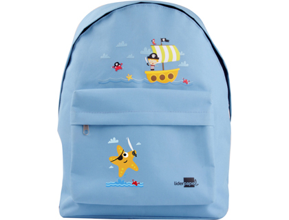 LIDERPAPEL - CARTERA ESCOLAR MOCHILA PIRATAS COLOR CELESTE 380X280X120MM (Ref.ME10)