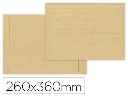 LIDERPAPEL - SOBRE BOLSA ARMADO KRAFT ENVIO SEGURIDAD 260X360 MM SOLAPA TIRA DE SILICONA PAPEL 120 GR CAJA DE 100 (Ref.SL45)