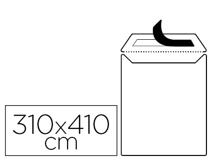 LIDERPAPEL - SOBRE BOLSA BLANCO 310X410 MM SOLAPA TIRA DE SILICONA PAPEL OFFSET 100 GR CAJA DE 250 UNIDADES (Ref.SL40)