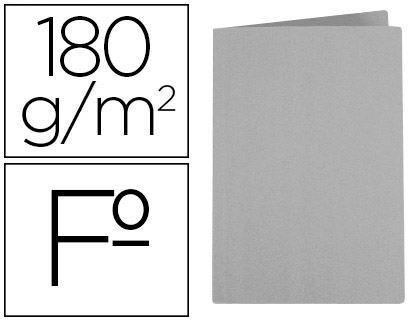 LIDERPAPEL - SUBCARPETA FOLIO GRIS INTENSO 180G/M2 (Ref.SC25)