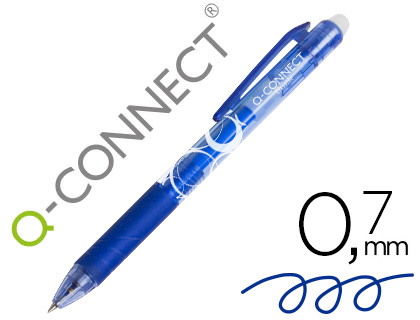 Q-CONNECT - BOLIGRAFO RETRACTIL BORRABLE 0,7 MM COLOR AZUL (Ref.KF18625)