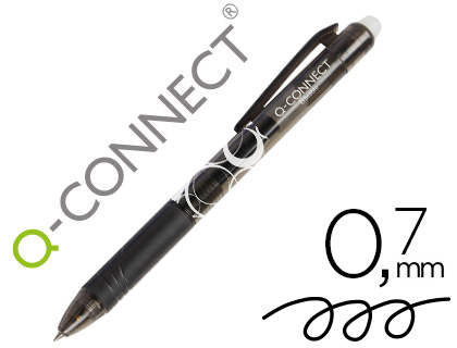 Q-CONNECT - BOLIGRAFO RETRACTIL BORRABLE 0,7 MM COLOR NEGRO (Ref.KF18624)