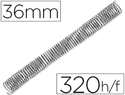 Q-CONNECT - ESPIRAL METALICO 64 5:1 36MM 1,2MM CAJA DE 25 UNIDADES (Ref.KF11137)