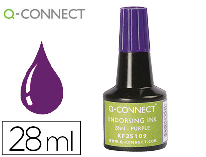 Q-CONNECT - TINTA TAMPÓN VIOLETA FRASCO 28 ML (Ref.KF25109)