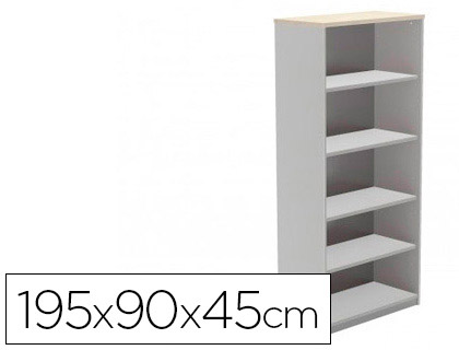 ROCADA - ARMARIO CON CINCO ESTANTES SERIE STORE 195X90X45 CM ACABADO AB04 ALUMINIO/BLANCO (Ref.1101AB04)