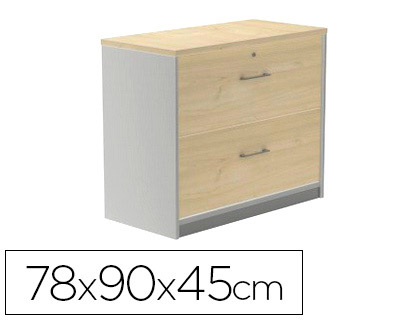 ROCADA - ARMARIO CON DOS CAJONES SERIE STORE 78X90X45 CM ACABADO AB04 ALUMINIO/BLANCO (Ref.1006AB04)